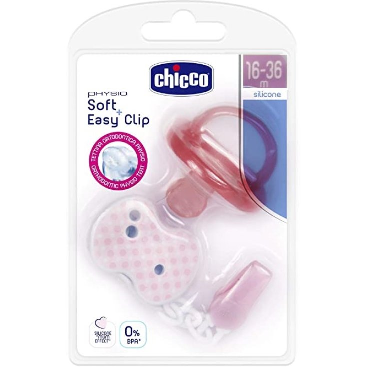 Physio Soft + Easy Clip CHICCO 6-36M Silicone Rosa