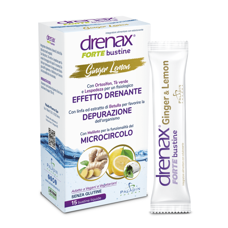 Drenax Forte Ginger Lemon Paladin Pharma 15 Stick Pack 