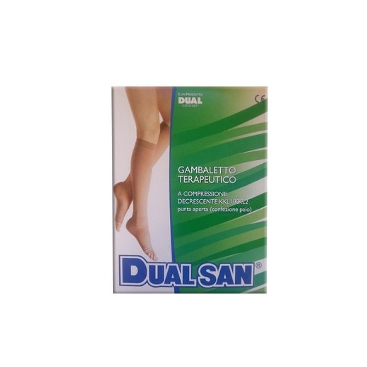 Gambaletto Terapeutico Compressione Decrescente KKL2/3&nbsp;Punta Aperta&nbsp;DUALSAN Taglia 2&nbsp;