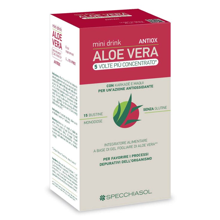 Aloe Vera Concentrato Mini Drink Antiox Specchiasol 15 Bustine Monodose