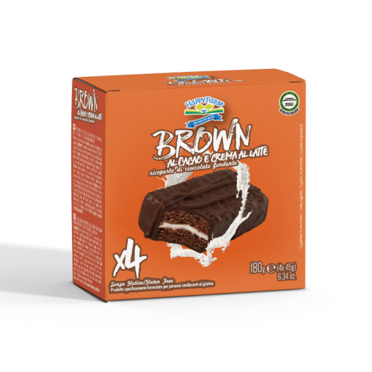 Brown al Cacao con Crema al Latte Happy Farm 180g