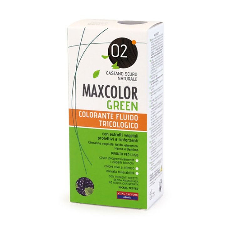 MaxColor Green 02 Castano Scuro Naturale Vital Factors 1 Kit