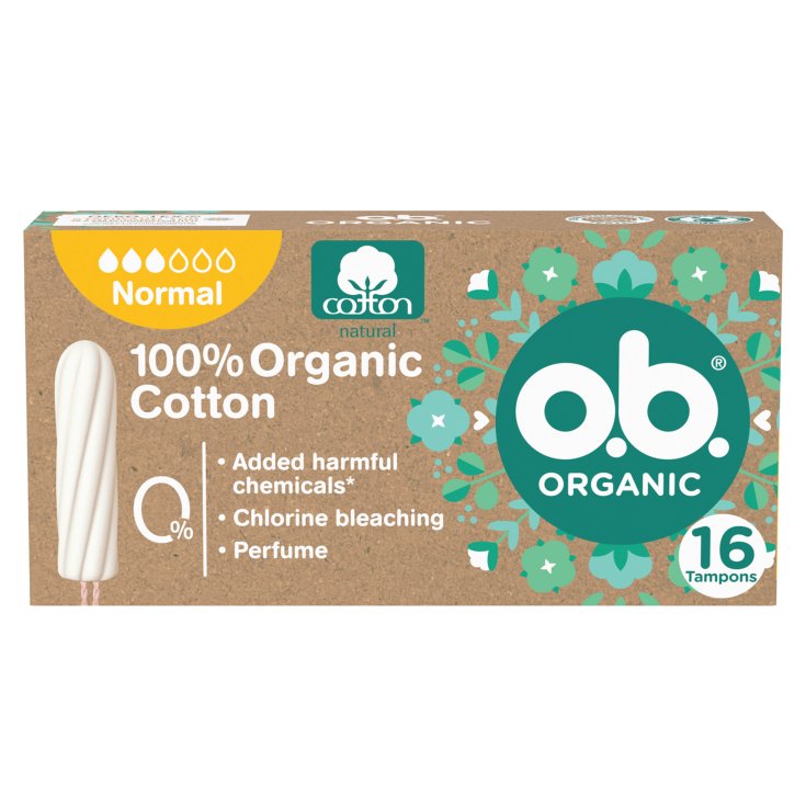 o.b. Organic Normal 16 Tamponi 100% Cotone Biologico	