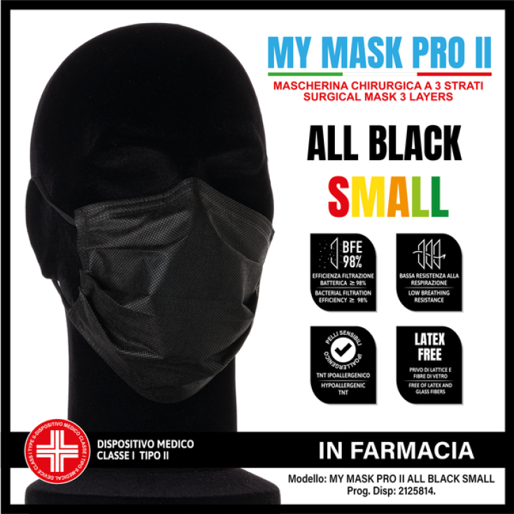 MY MASK PRO II ALL BLACK SMALL 10 Pezzi