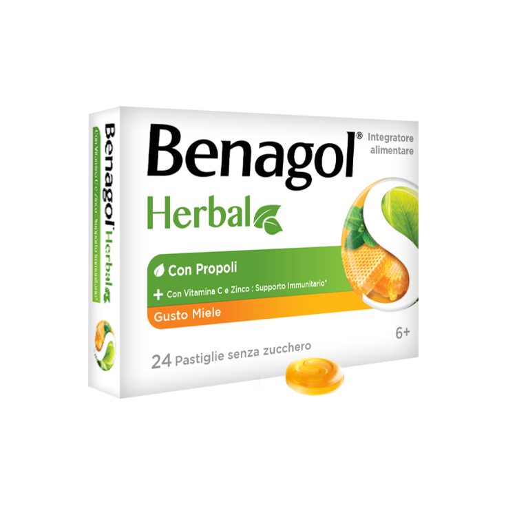 Herbal Miele Benagol 24 Pastiglie