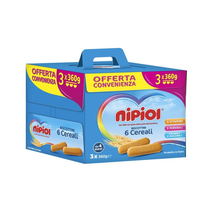 BISCOTTINI 6 CRL NIPIOL 3X360G - Farmacia Loreto
