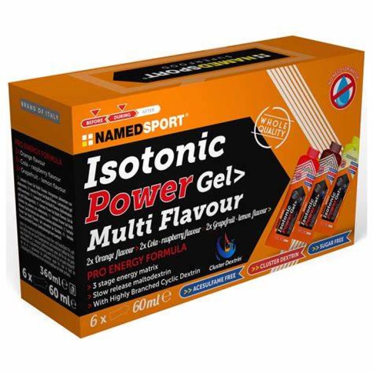 Box Isotonic Power Gel Multi Flavour NamedSport 6x60ml