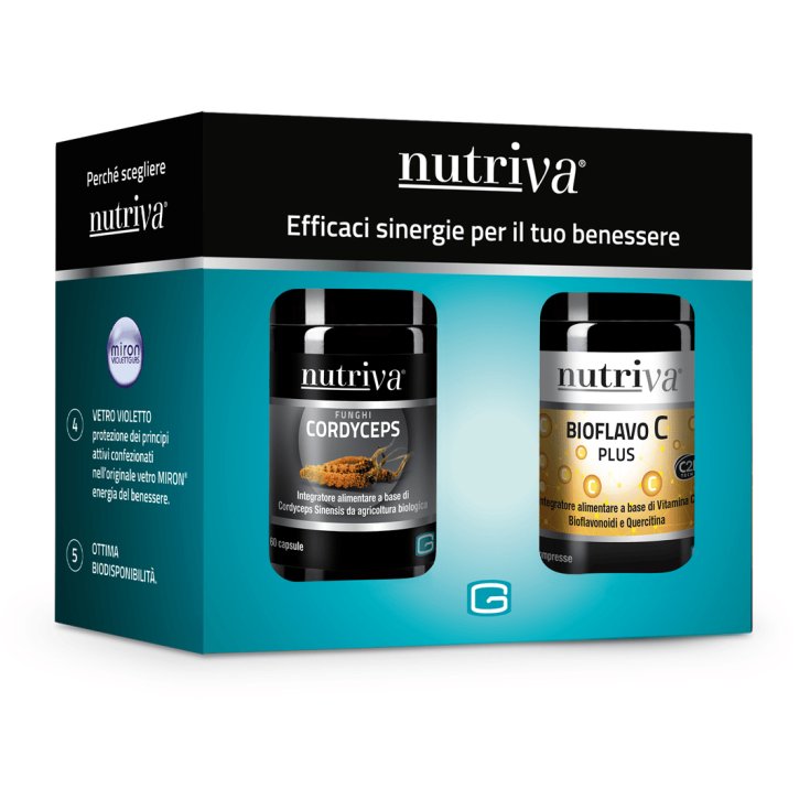 Nutriva&reg; Kit Micoterapia Cordyceps + Bioflavo C Plus 2x60 Compresse