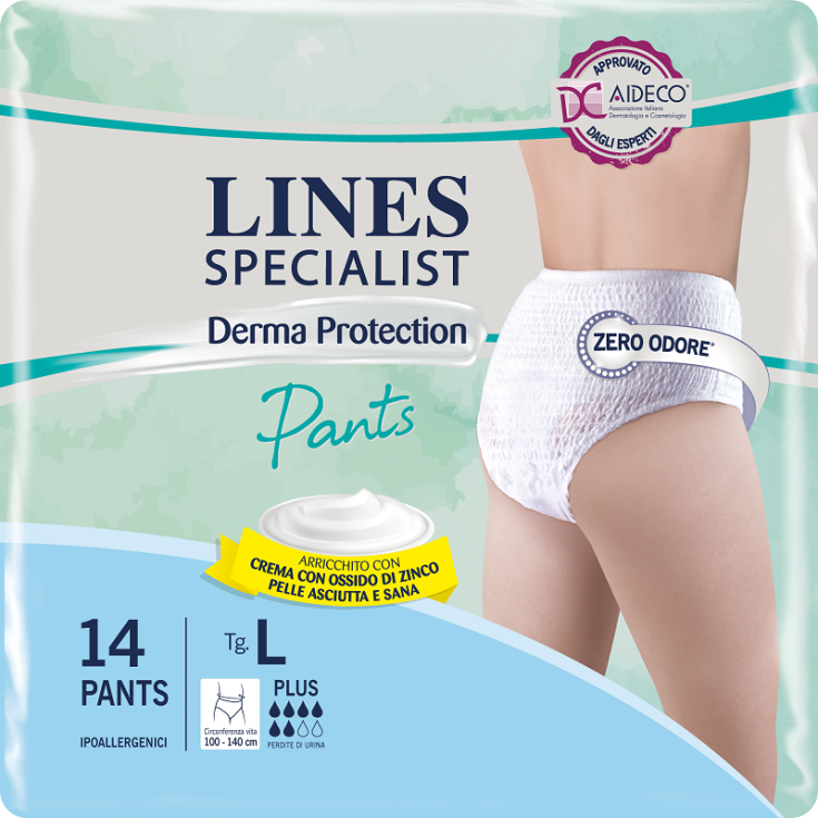 2 Conf. (14 Mutandine tg.L) Lines Specialist Pants Lady Plus per  Incontinenti