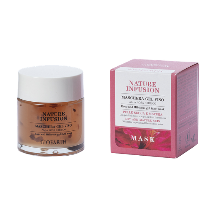 Nature Infusion Maschera Gel Viso Rosa E Ibisco Bioearth 100ml