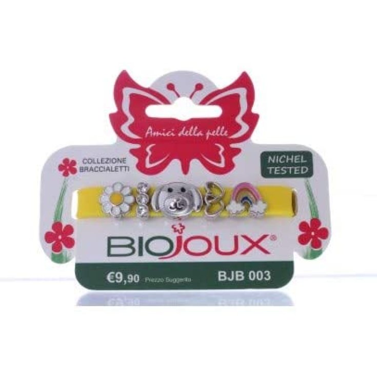 Biojoux® Braccialetto Yellow In Silicone Con Charms Di Metallo SANICO