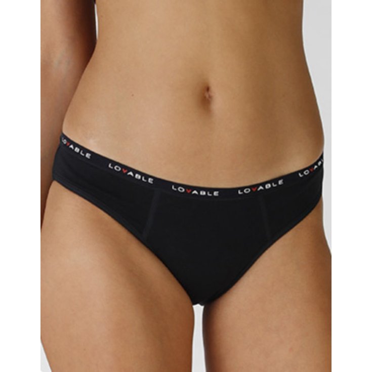 SLIP FLUSSO ABBONDANTE NERO TAGLIA XL LOVABLE