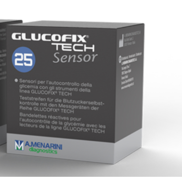 Glucofix® Tech Sensor A.Menarini Diagnostics 25 Test Strips