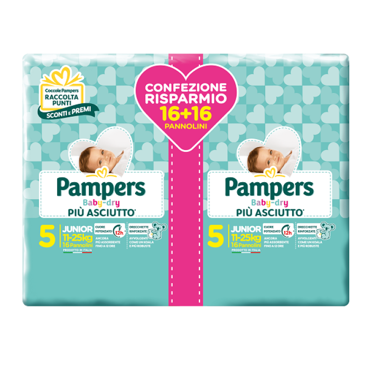 Baby Dry Duo Downcount Junior Pampers 32 Pezzi