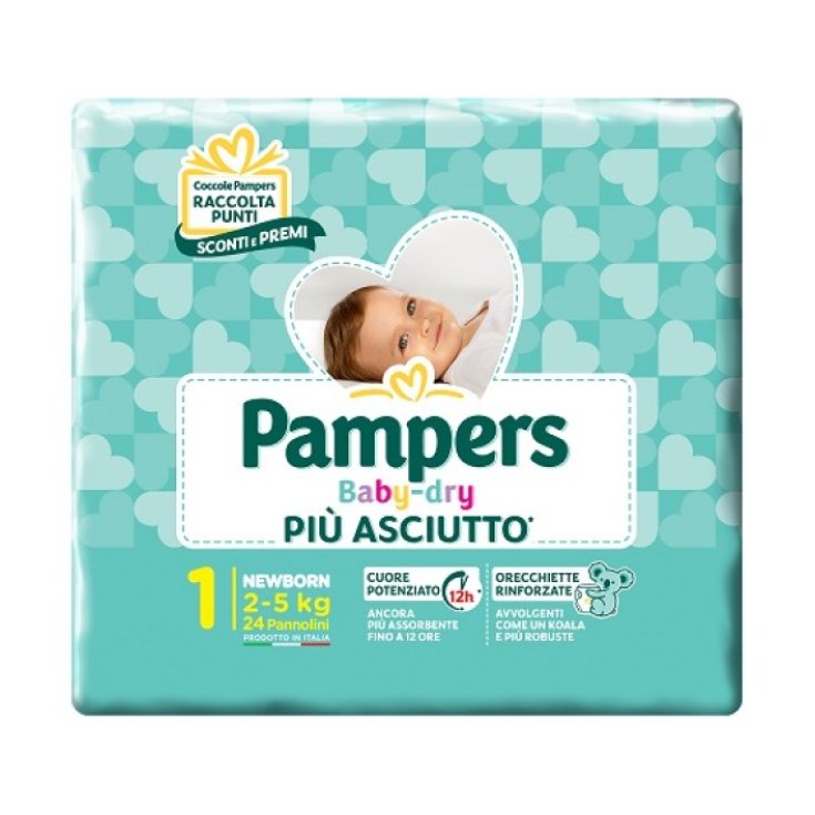 Pannolini Baby Dry Taglia 1 New Born 2-5Kg Pampers 24 Pezzi