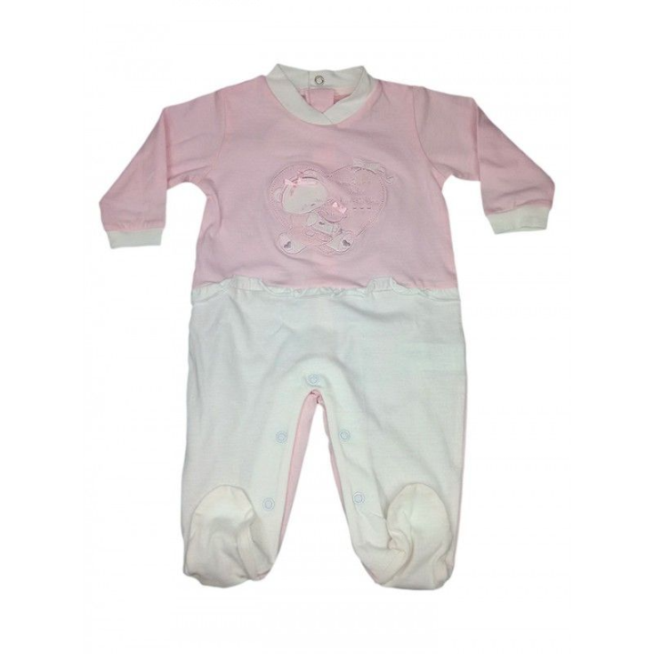 Tutina Cotone Bimba Chic Colore Rosa 3-6m Bidibimbo 1 Pezzo