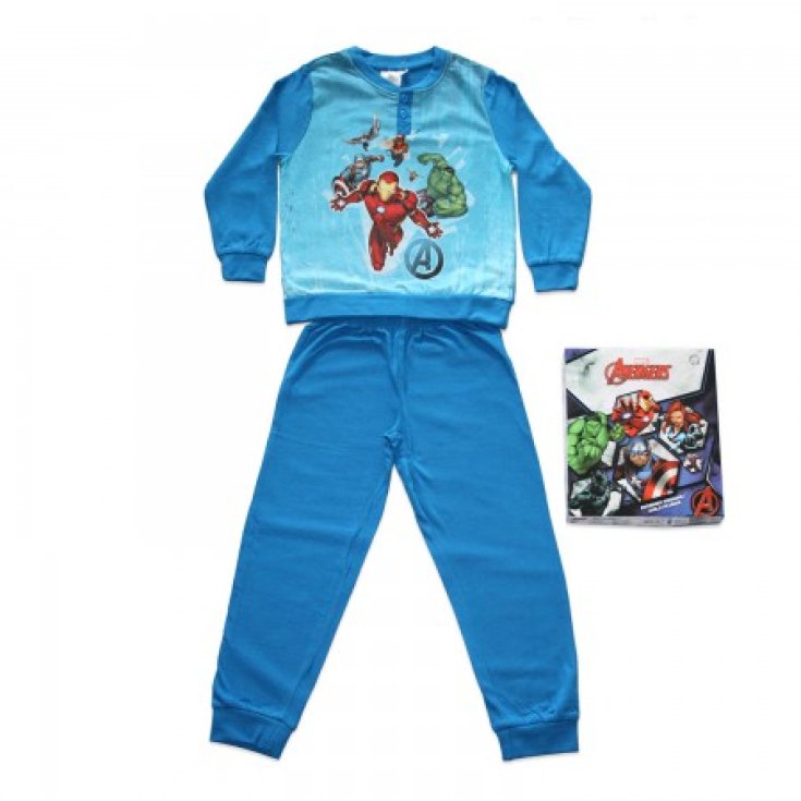 Pigiama Maglia Maglietta Pantalone Avengers Blu Baby Distribution 1 Set