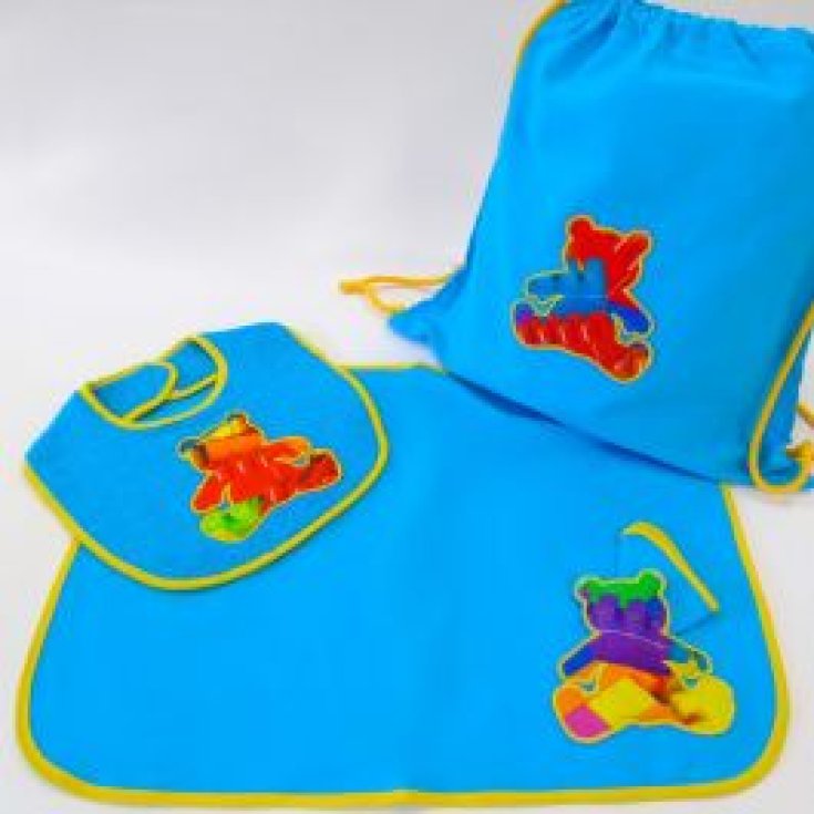 Set Asilo Bavetta Tovaglia Sacca Baby Distribution 3 Pezzi
