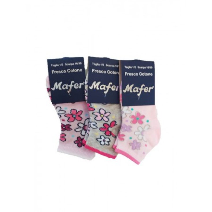 Calzini Fresco Cotone Bambina Assortiti Mafer 1 Set Da 3 Paia