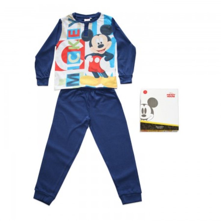 Pigiama Maglia Maglietta Pantalone Mickey Blu Baby Distribution 1 Set