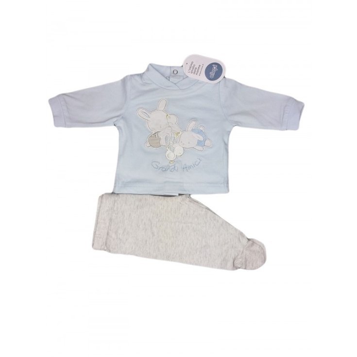 Completo Elllepi 12M Bianco Grigio Baby Distribution 2 Pezzi