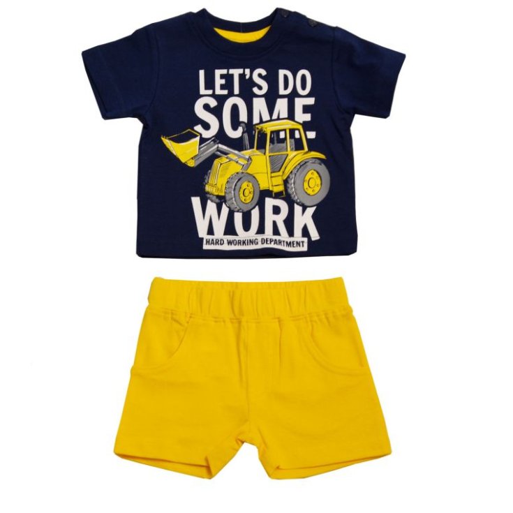 Completo 2 Pezzi Giallo Blu 6 Mesi Ellepi 1 Set