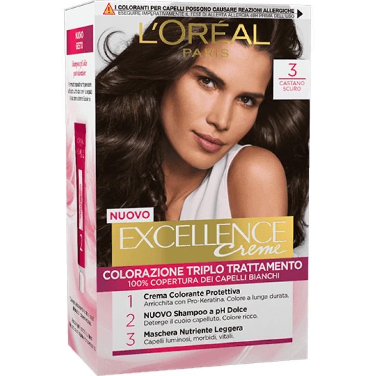 Excellence Crème Colorazione Permanente 3 Castano Scuro L'OREAL 40ml