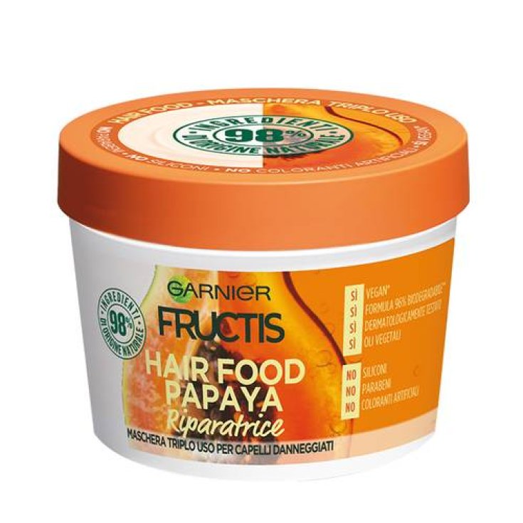Fructis Hair Food Papaya Maschera Capelli Riparatrice Garnier 390ml