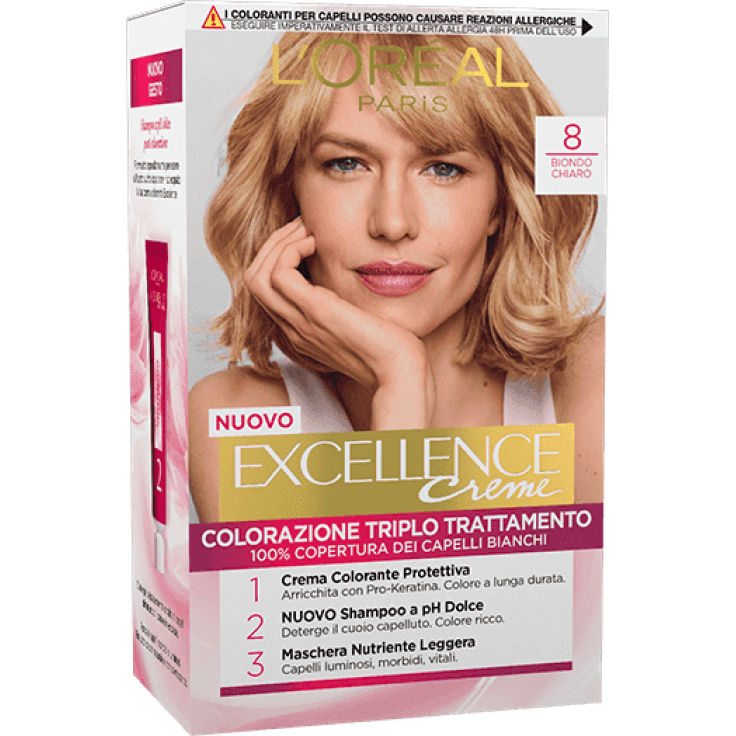 Excellence Crème Colorazione Permanente 8 Biondo Chiaro L'OREAL 40ml