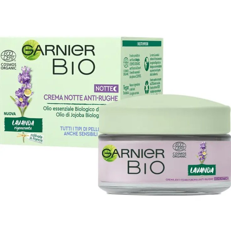 Garnier Bio Crema Notte Viso Antirughe Rigenerante Lavanda 50ml