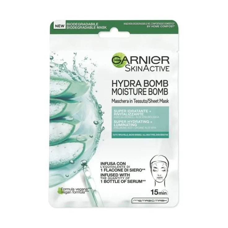 HYDRA BOMB Maschera in Tessuto Super Idratante E Rivitalizzante Garnier 1 Pezzo