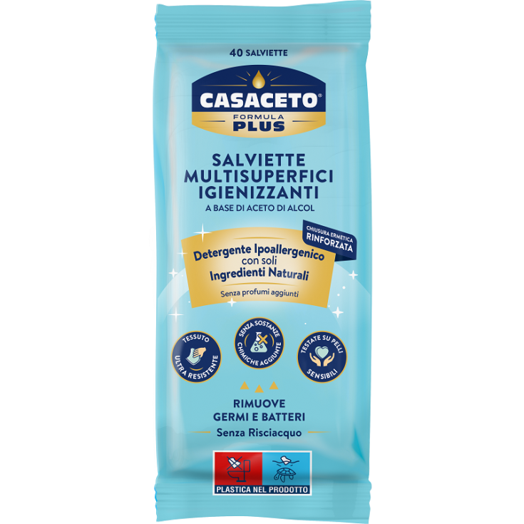Salviette Multisuperfici Igienizzanti Formula Plus Casaceto 40 Pezzi