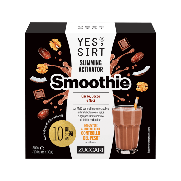 Yes Sirt Slimming Activator Smoothie Cacao, Cocco e Noci ZUCCARI 10 buste da 30g