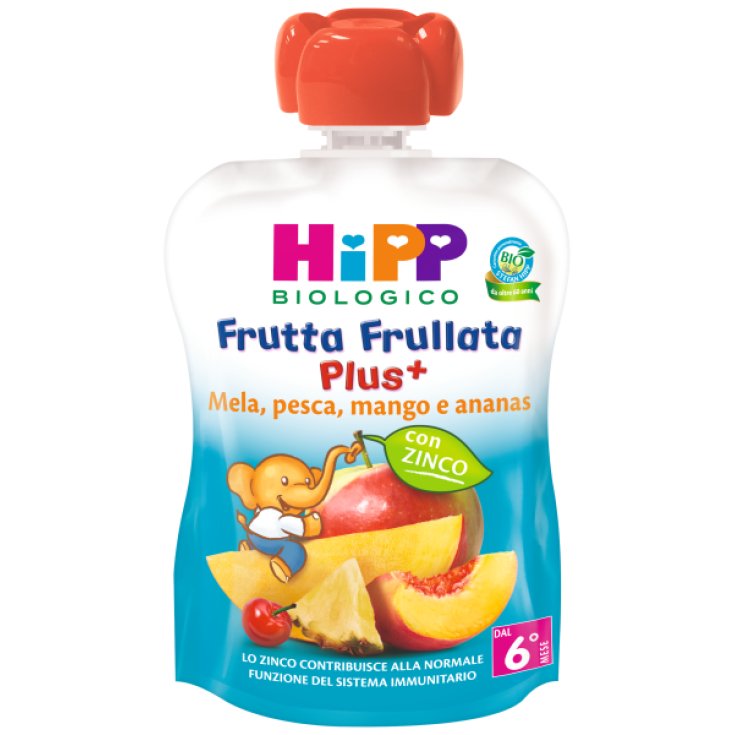 Frutta frullata plus Mela, pesca, mango e ananas + Zinco Hipp Bio 90g