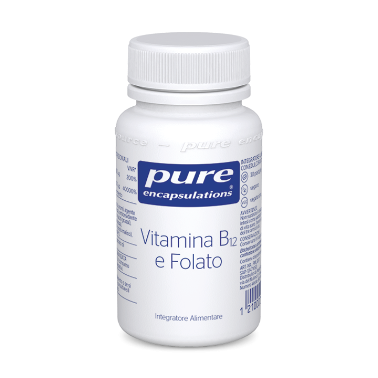 Vitamina B12 e Folato Pure Encapsulations 30 Pastiglie