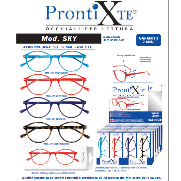 Occhiale da Lettura Modello SKY Azzurro Pronti X Te +1,50