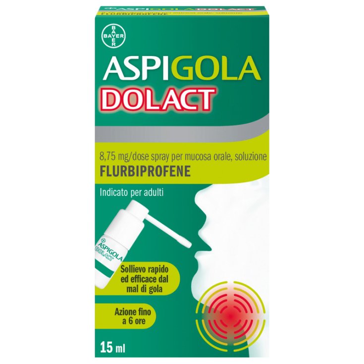 Aspi Gola Dolact Spray Antidolorifico per Mal di Gola Forte 15ml
