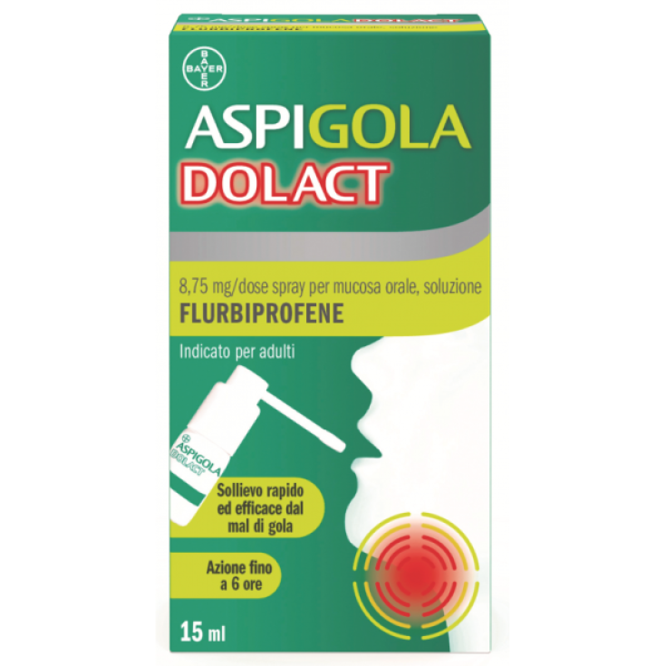 AspiGola Dolact Spray Antidolorifico per Mal di Gola Forte 15ml
