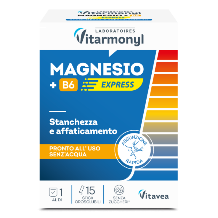 Magnesio + Vitamina B6 Express Vitarmonyl 15 Stick Orosolubili