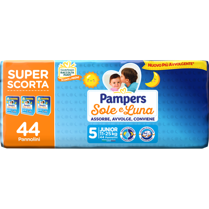 Pannolini Tg.5 Junior Sole&Luna Pampers 44 Pezzi