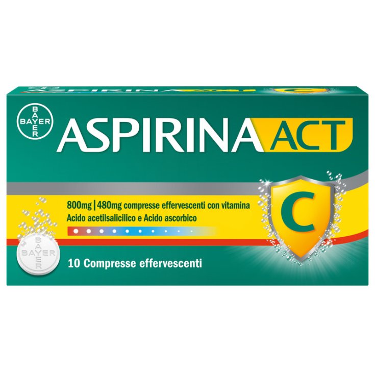 AspirinaACT C Febbre e Sintomi Influenzali con Vitamina C 10 Cpr