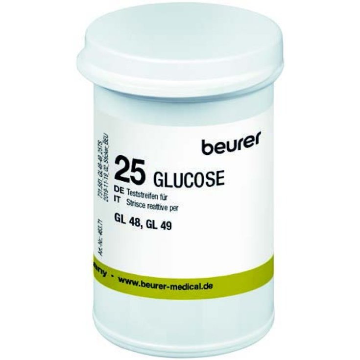 Glucose Strisce Reattive GL48 Gl49 Beurer 25 Pezzi