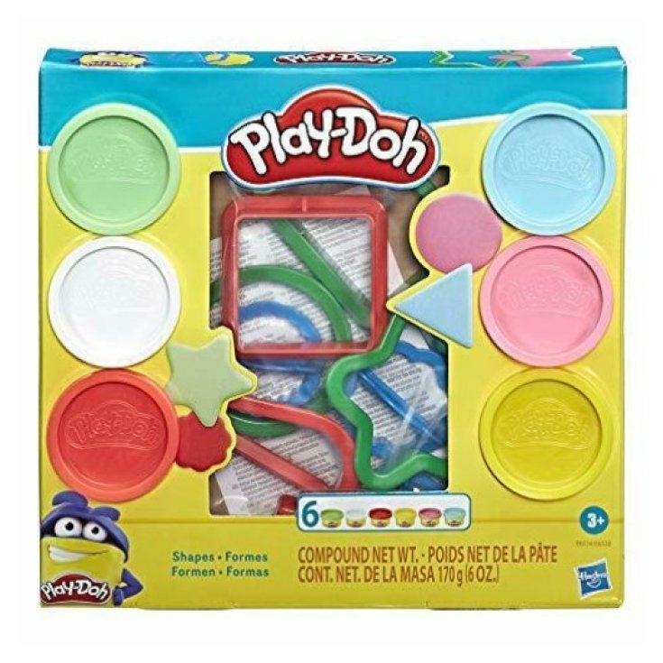 Play-Doh Forme Geometriche Assortite Hasbro 6 Vasetti con Formine