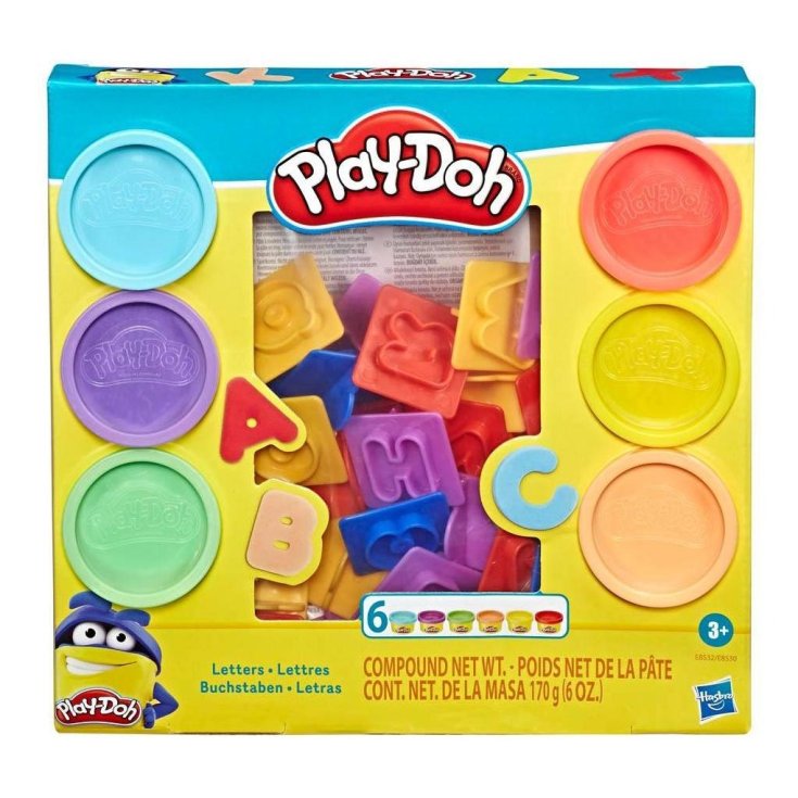 Play-Doh Lettere Hasbro 6 Vasetti + Formine