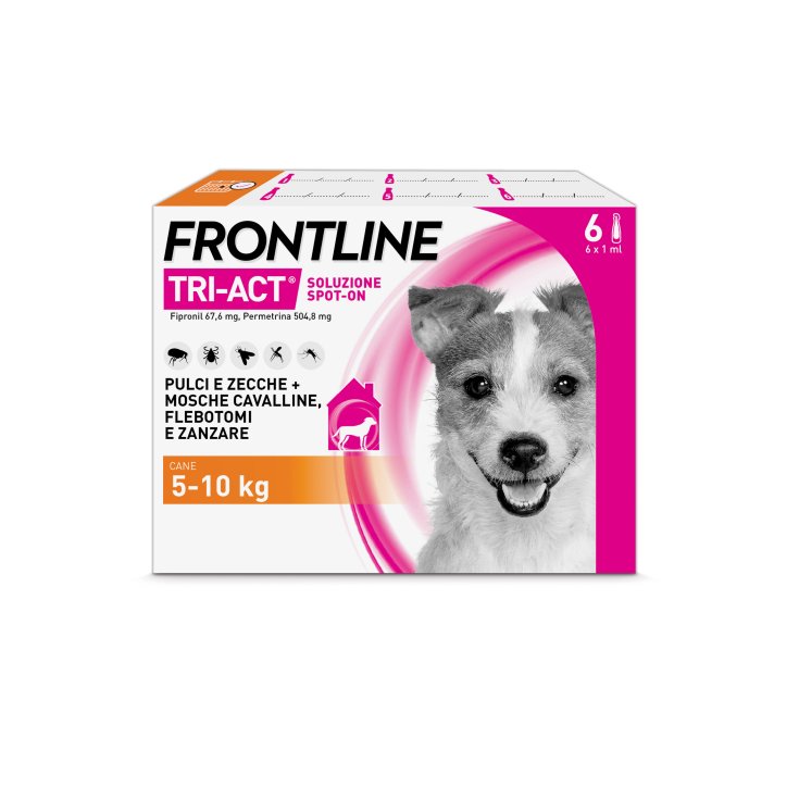 Frontline Tri‑Act Cani (5&ndash;10 Kg), 6 Pipette Antiparassitarie
