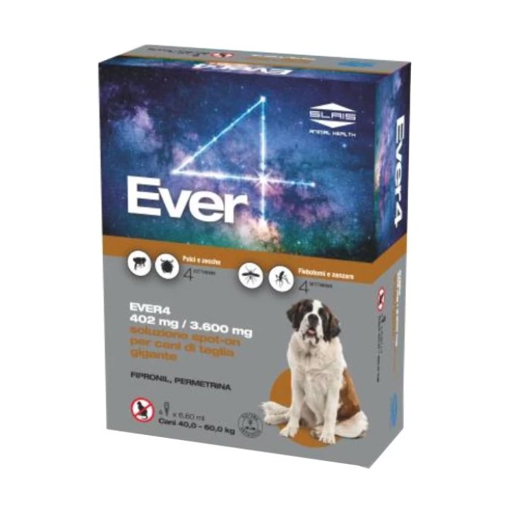 Ever4 Spot-On per Cani 4 Pipette - XL 40 - 60 Kg