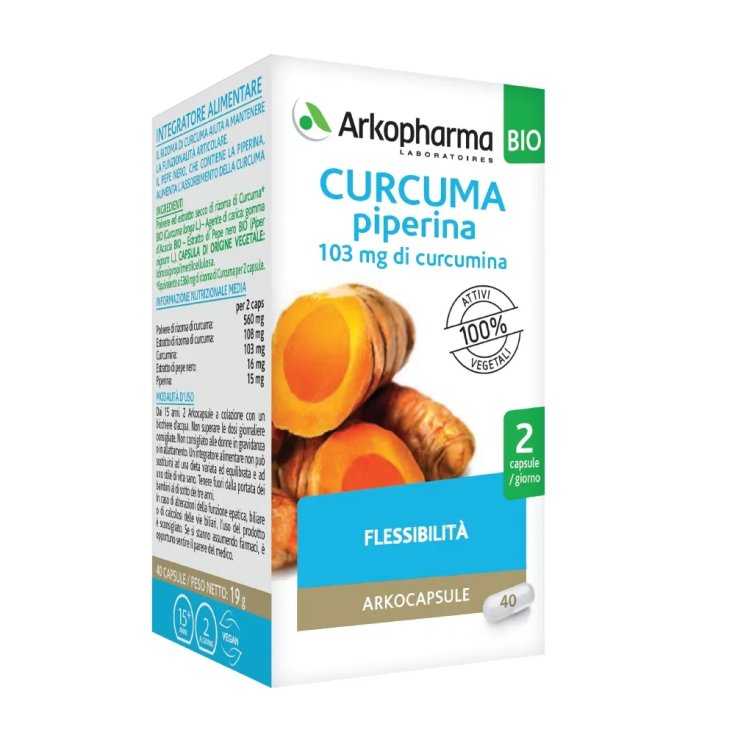 Arkocapsule Curcuma + Piperina Bio Arkopharma 40 Capsule