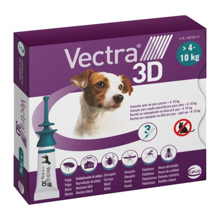 Vectra® 3D 4-10 kg Ceva 3 Pipette Verde