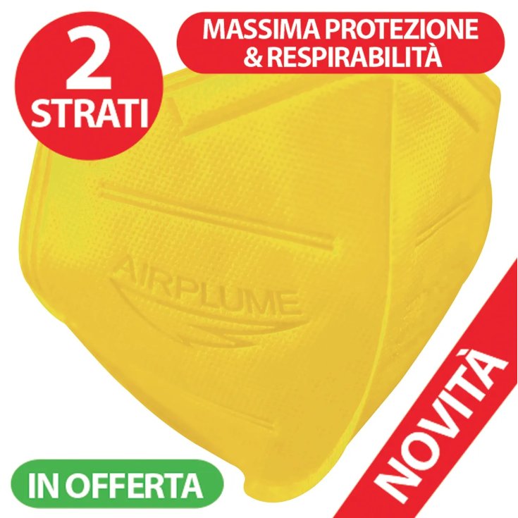 Mascherina FFP2 Airplume Giallo Brand Italia