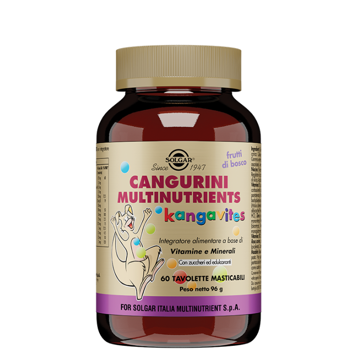 Cangurini Multinutrients Kangavites Frutti Di Bosco Solgar 60 Tavolette Masticabili